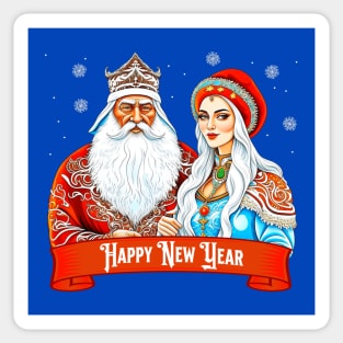 Ded Moroz and Snow Maiden Sticker